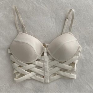 Entry White Cropped Tank Bralette